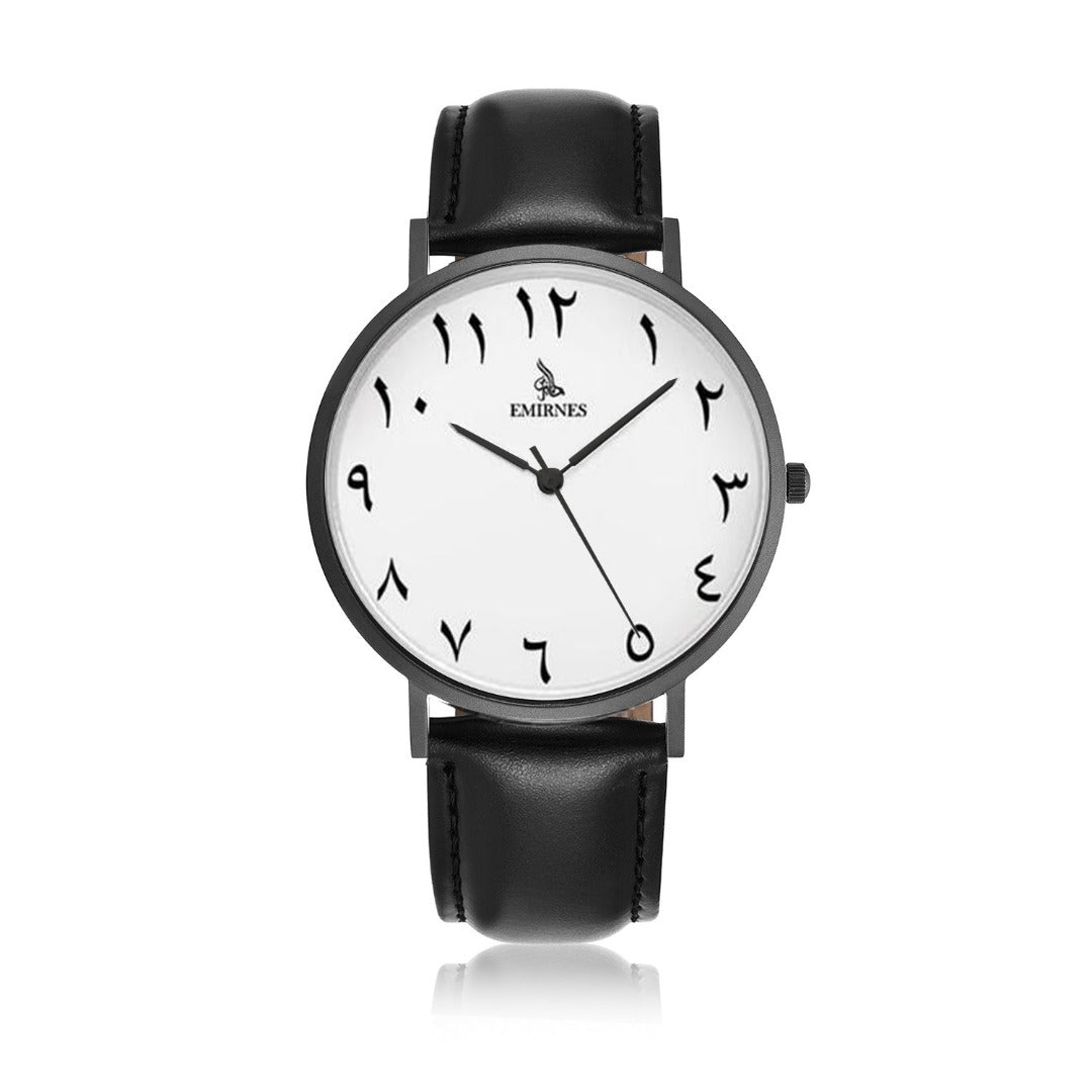 Montre Chiffres Arabes Indiens ou Urdu Amman Arabic Watch EMIRNES Cuir Marron Emirnes